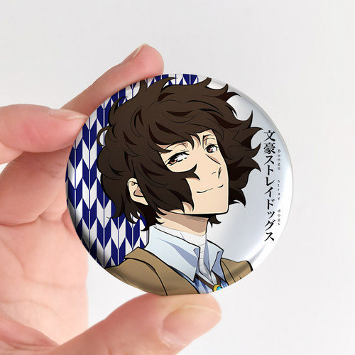 漫能文豪野犬太宰治中原中也芥川龙之介吧唧银色金属徽章动漫周边