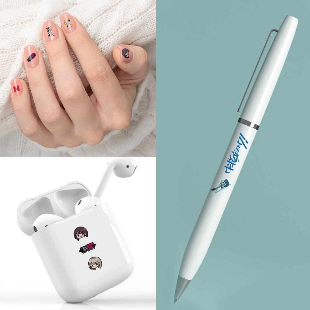 漫能哭泣少女乐队指甲贴可爱涂鸦贴图耳机电脑装饰贴周边个性礼物