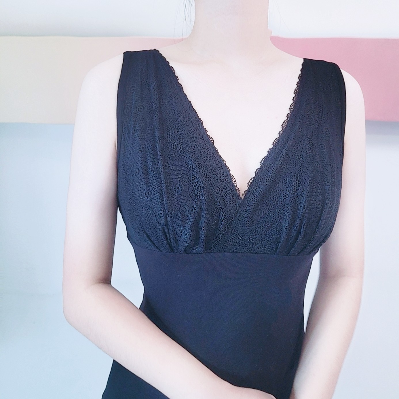 买一送一莫代尔背心蕾丝拼接针织宽肩带背心打底衫