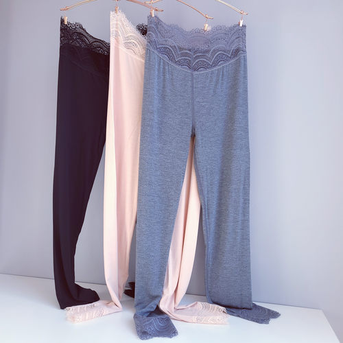 薄款女士中高腰打底裤衬裤黑色