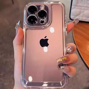 简约适用新款苹果15pro手机壳iphone14透明16/17防摔13镜头全包11高级感12promax硅胶气囊亚克力xr加厚保护套