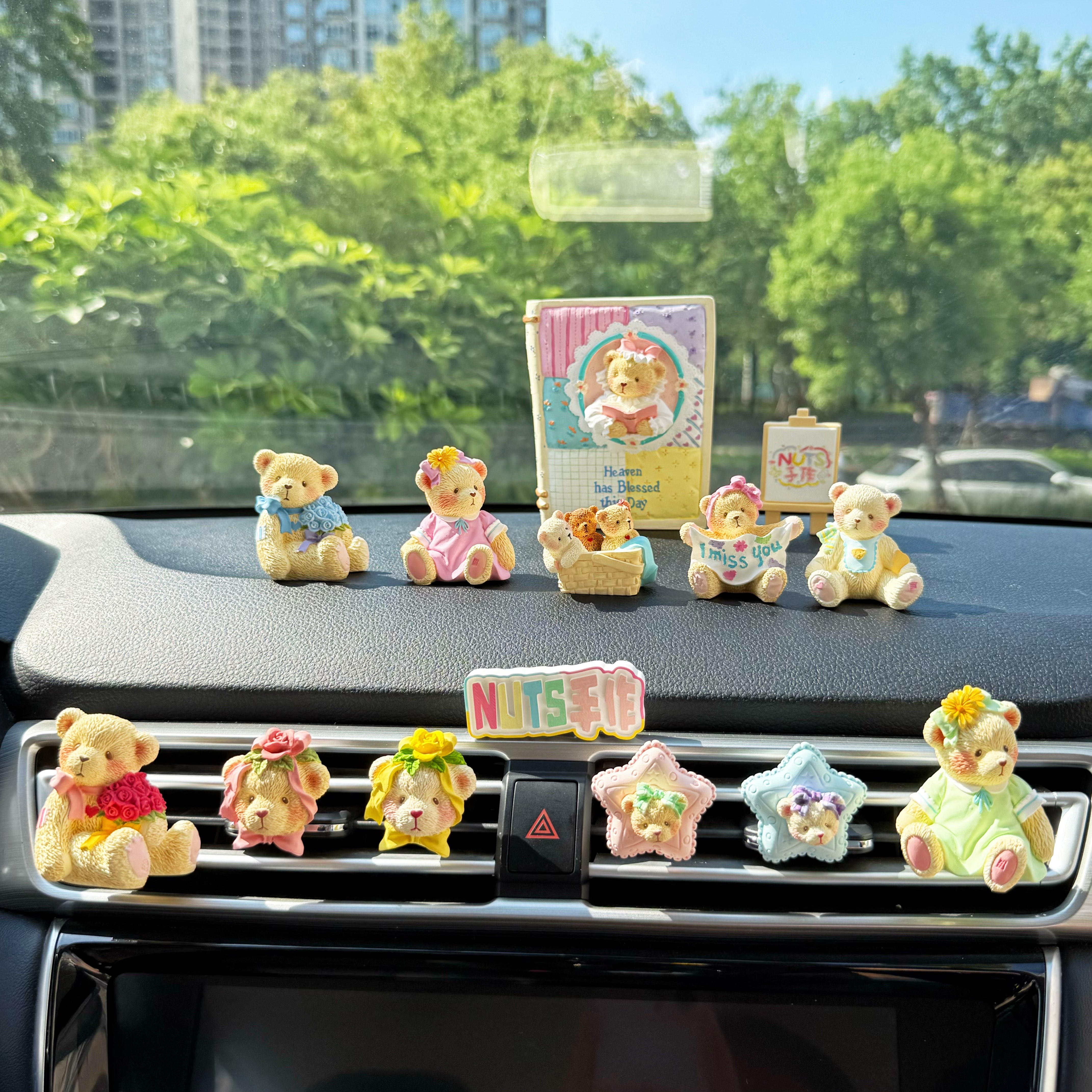 珍爱泰迪熊车载出风口手工扩香石