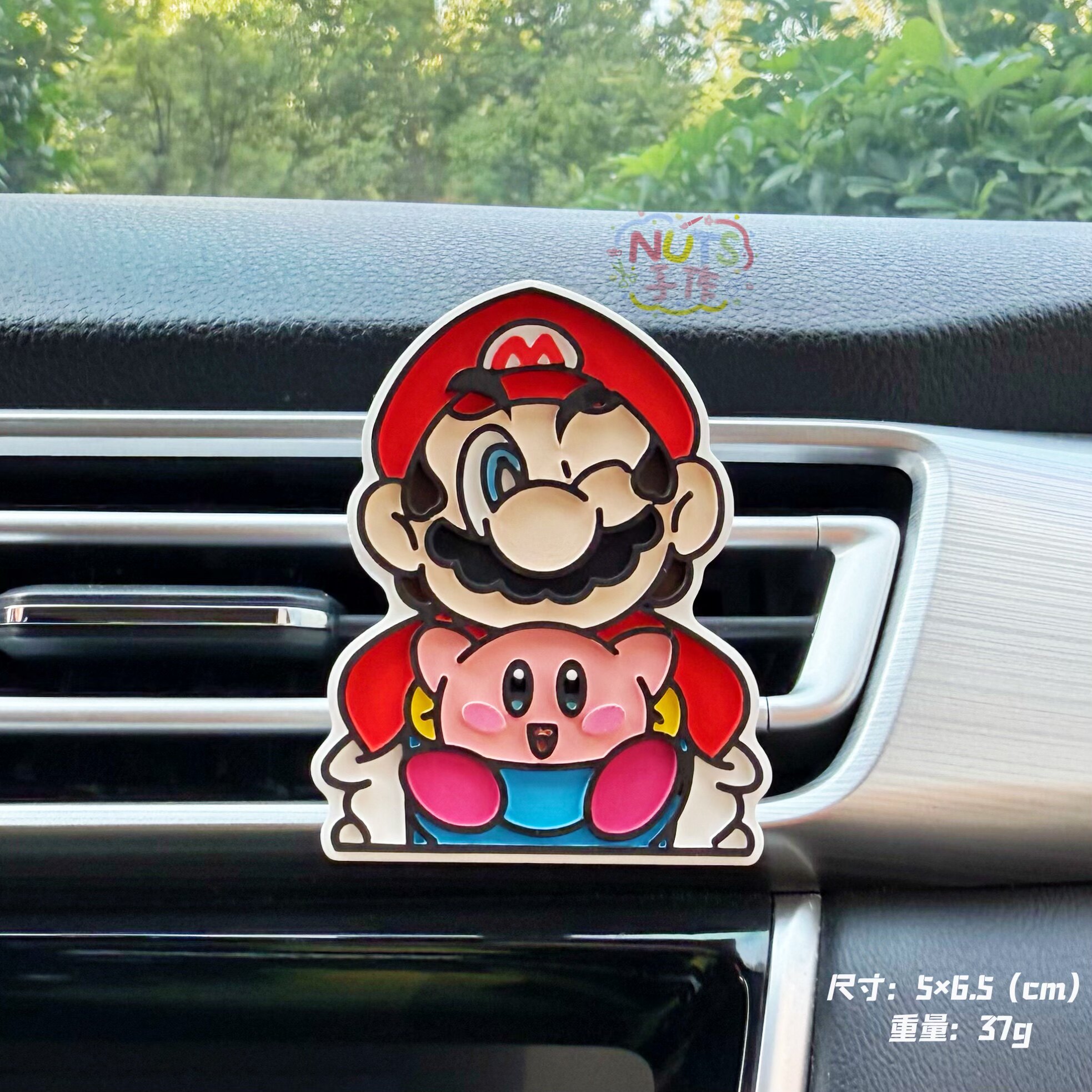 马里奥星之卡比车载出风口扩香石香薰精油香水可爱手工高级感车饰