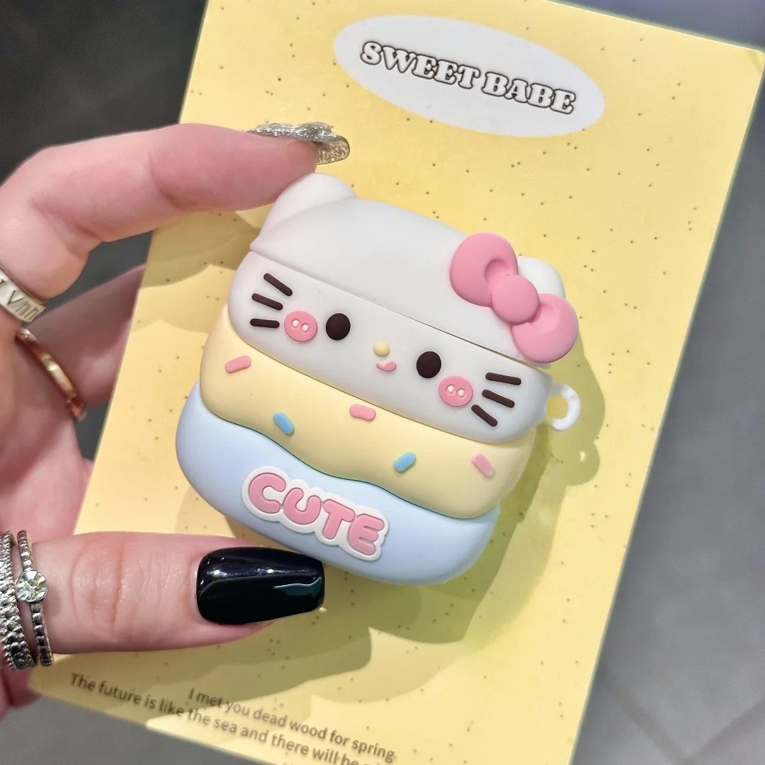可爱Kitty猫奶油棉花糖耳机壳