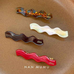 2025新款 韩国波浪刘海夹女侧边一字鸭嘴夹高级感前额后脑勺发夹