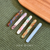 NANMUMU长条多色刘海夹 韩国france醋酸进口鸭嘴夹侧边秋冬发夹