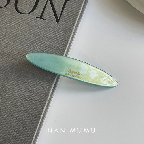 韩系2025新款France弹簧夹醋酸女士前额刘海半扎发夹一字夹边夹