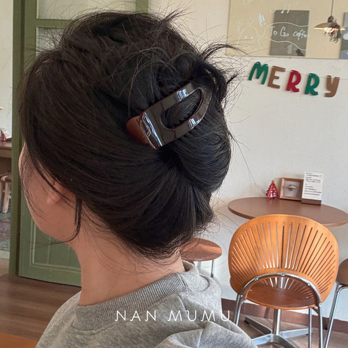 NANMUMU原创弧形鸭嘴鲨鱼夹 韩国进口醋酸中号抓夹复古高级感发夹