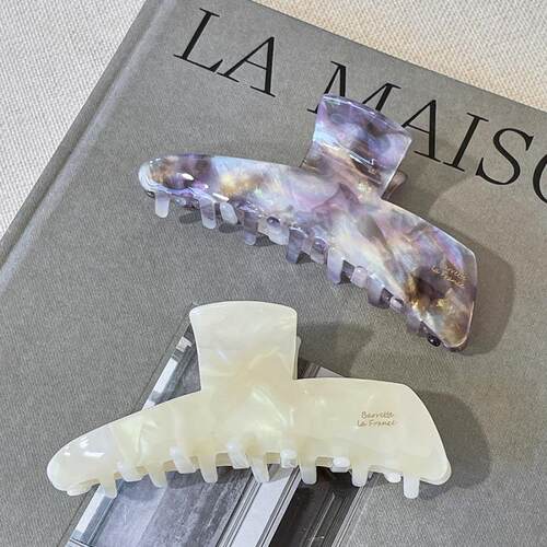 NanMuMu 缤纷紫几何大号抓夹韩国france醋酸高级小众抓夹盘发发夹