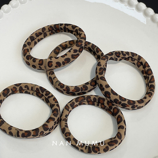 韩国2025新款 高级感高弹力皮筋耐用不伤发豹纹发圈丸子头发绳头饰