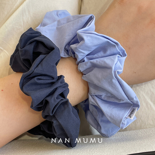 韩国少女气质盘发扎高马尾夏季 粉色蓝色发圈大肠发圈发绳皮筋发饰