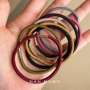 韩国新款 基础百搭金色夹扣扎头发皮筋高马尾发绳高弹力耐用头绳女