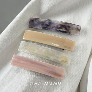 2025韩国france方形宽面复古一字弹簧夹半扎发夹高级感后脑勺发饰