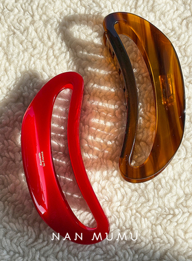 韩国france红色醋酸大号高颅顶镂空抓夹发量多新款盘发鲨鱼夹发夹