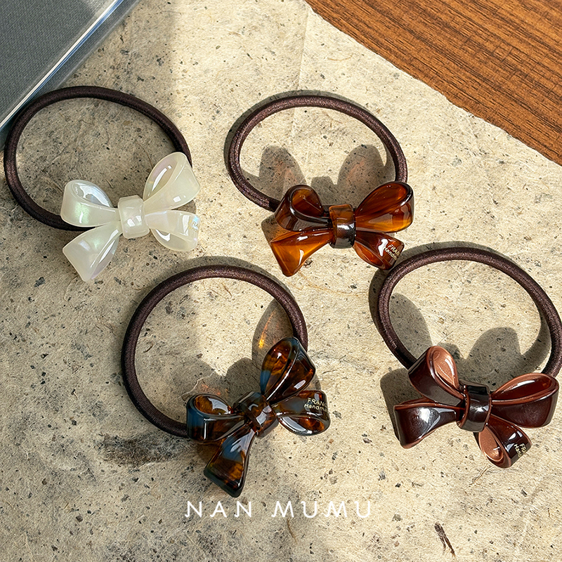 韩国醋酸蝴蝶结皮筋高弹力耐用扎头发发绳高马尾女士高级感发圈