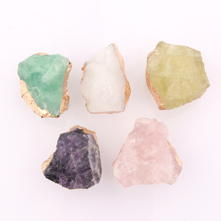 轻奢手作天然水晶矿石黄铜把手抽屉橱柜门衣柜拉手单孔圆形把手