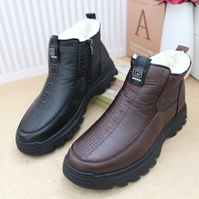 老北京布鞋羊毛鞋防寒防滑防水男