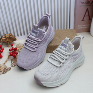 新款老北京布鞋女鞋网面透气女运动鞋圆头宽松女休闲鞋弹力网厚底