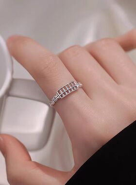 如意算盘戒指女小众轻奢个性开口戒时尚设计感食指戒