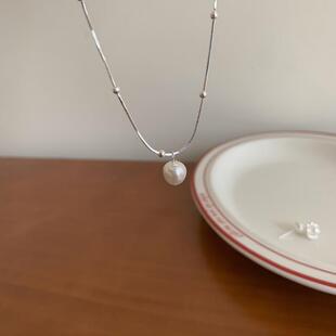 间珠搭配珍珠项链女简约气质小众设计ins风感锁骨链百搭饰品