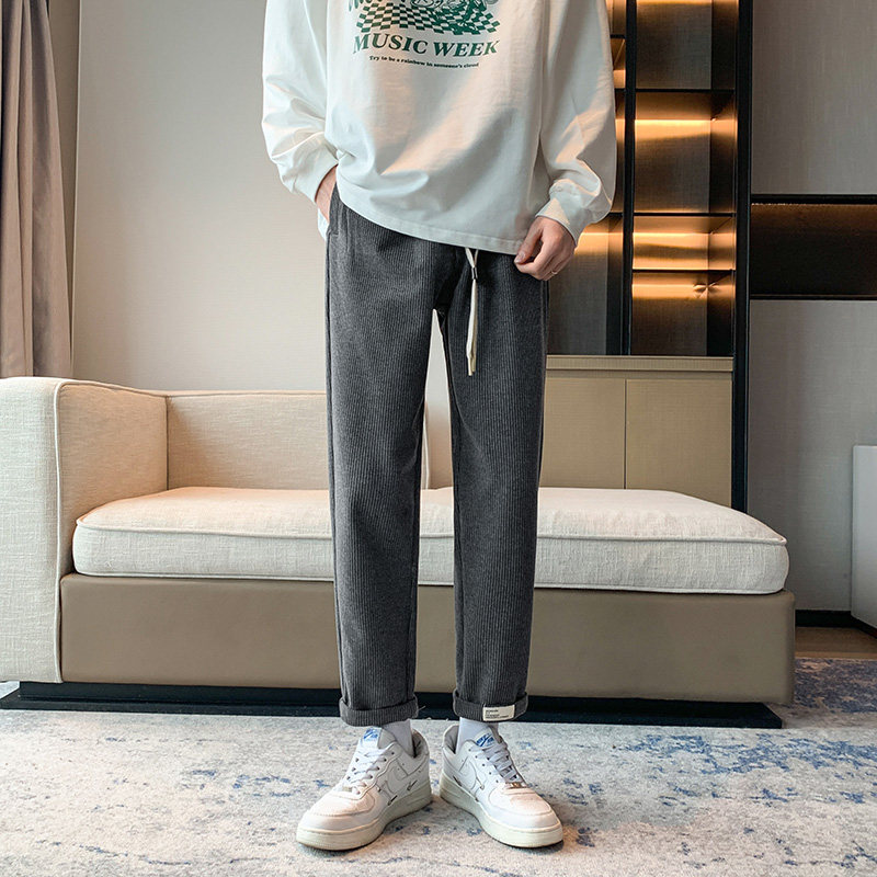 2025春季新款男士休闲长裤灯芯绒微弹潮流港风日系高质量K80-P50,男装休闲裤,星座715-4