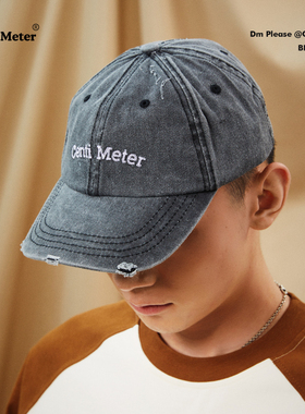 CENTIMETER日系City boy水洗破坏工艺鸭舌帽休闲男女棒球帽