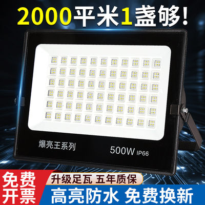 led户外照明灯投光灯工地防水强光超亮工厂车间庭院220v探照射灯