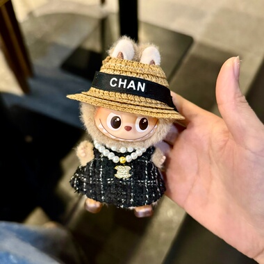 适用于4.0拉布布10cm四代心底密码连衣裙小香风娃衣labubu衣服