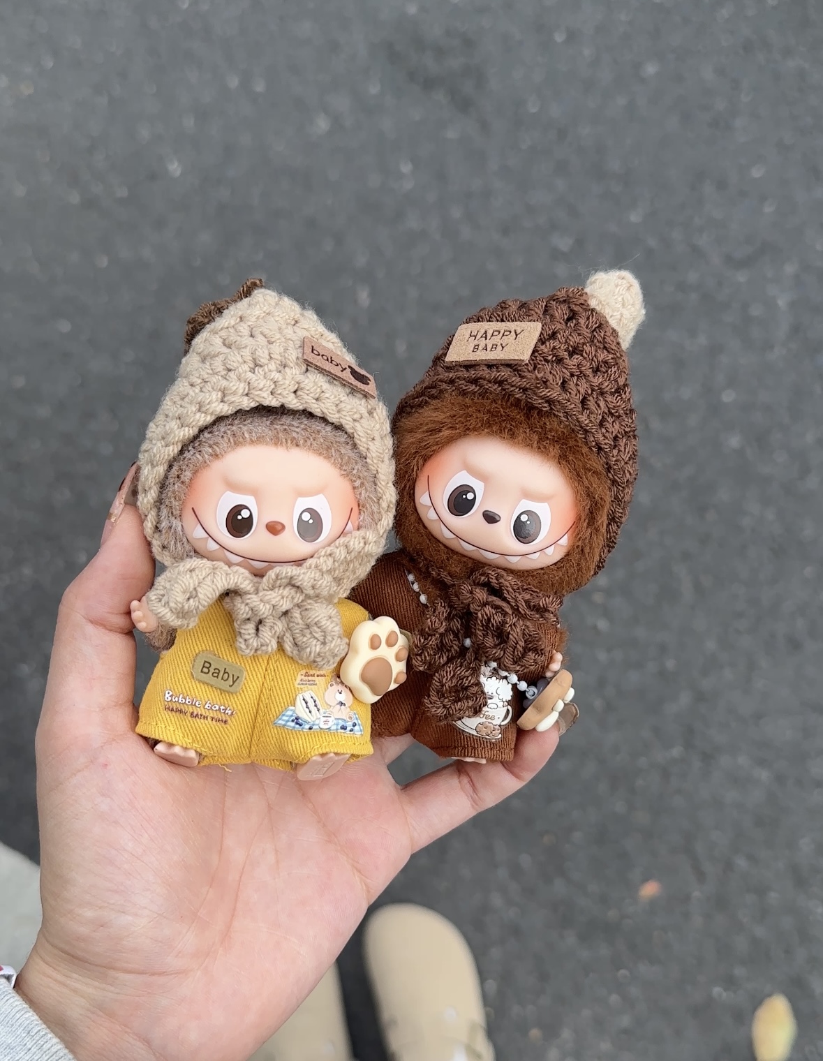 适用于4.0拉布布四代迷你版娃衣10cm套装毛绒衣服可爱labubu套装