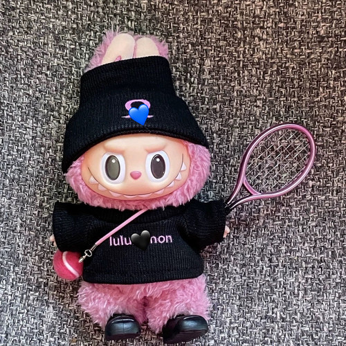 原创！适用拉布布lulu运动风网球套装衣服labubu娃衣一二三代通用