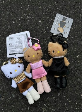 日本NIC50周年Kitty限定全黑碳灰kt凯蒂猫毛绒玩具公仔书包挂件