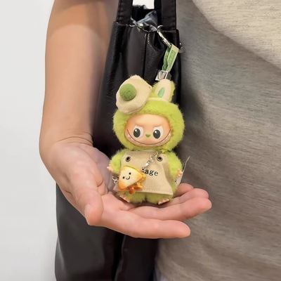 适用4.0迷你版拉布布系列炸虾娃衣四代mini毛绒挂件衣服围裙着替