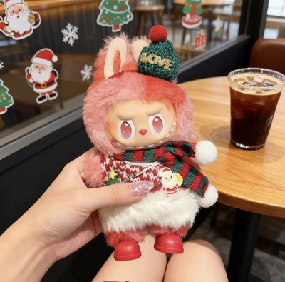 圣诞节labubu娃衣套装一二三代拉布布衣服替换装仅娃衣圣诞LOVE