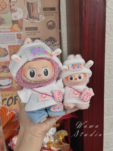 适用4.0拉布布心底密码四代娃衣套装衣服兔子衣服可爱labubu娃衣