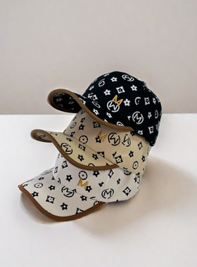 儿童帽子春秋韩版ins网红时尚男童棒球帽潮街刺绣M字母女童鸭舌帽