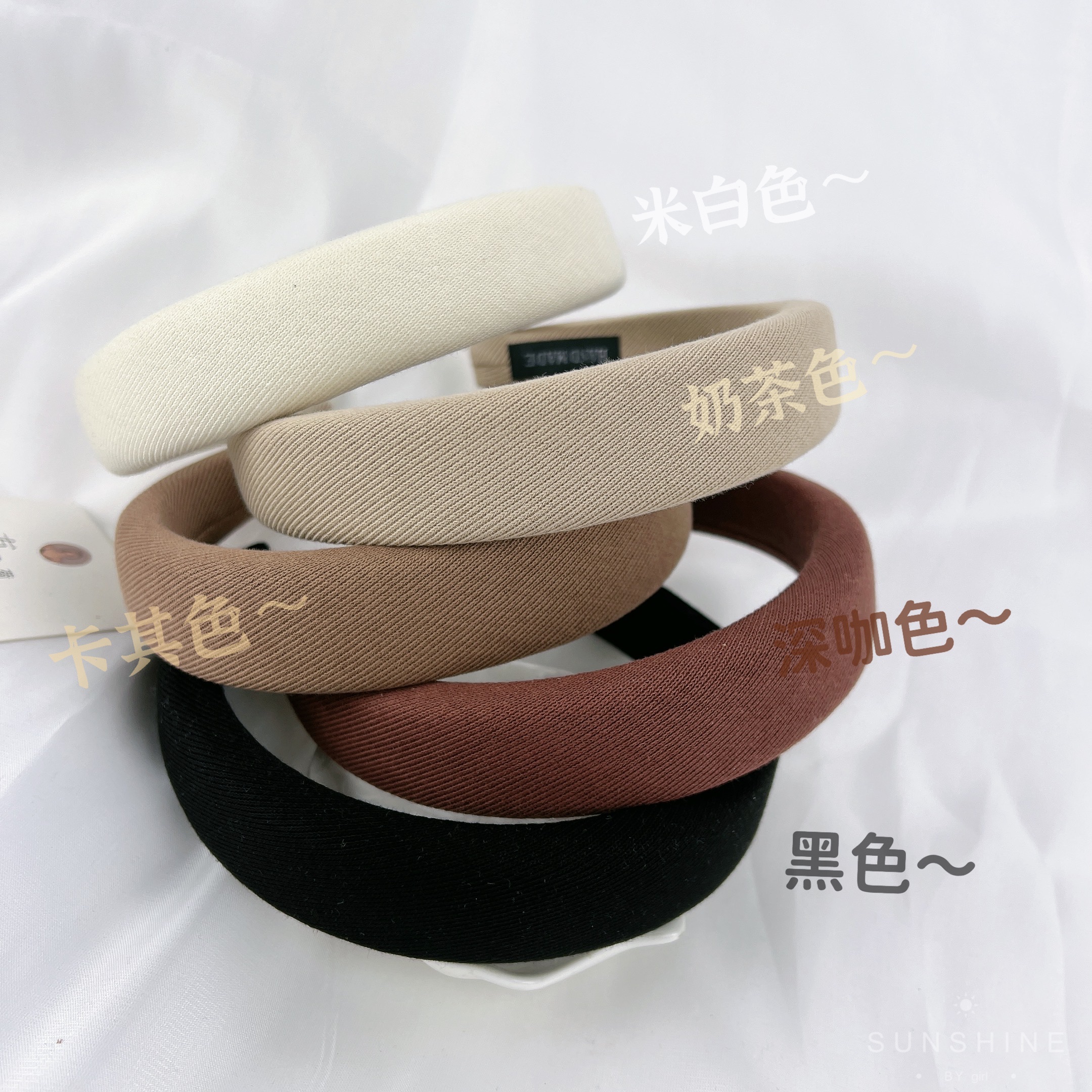 海绵高颅顶发箍女洗脸头箍复古法式宽边奶茶色发捆压发卡头饰秋冬_虎窝淘
