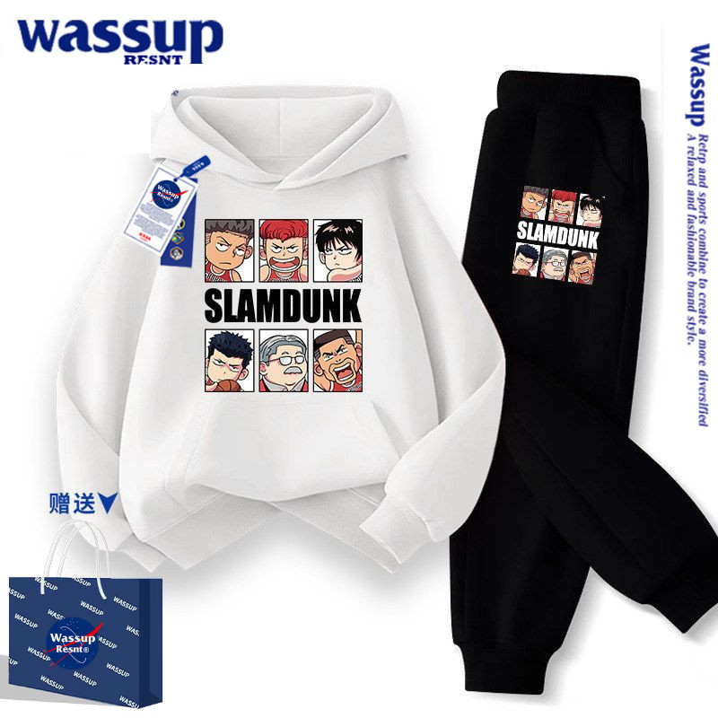 WASSUP联名秋冬季新款动漫灌篮高手宽松上衣宽松休闲连帽卫衣套装