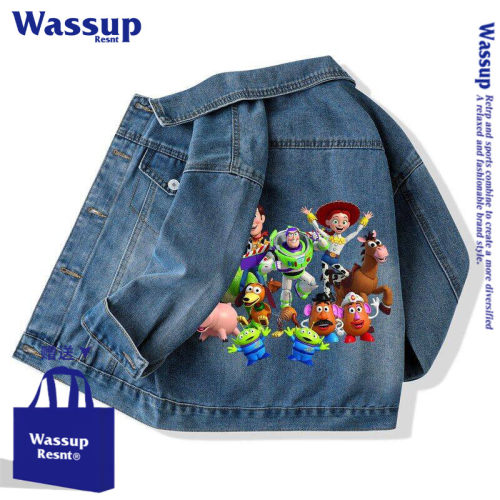 WASSUP玩具总动员胡迪巴斯光年男女开衫牛仔外套翻领上衣服春秋