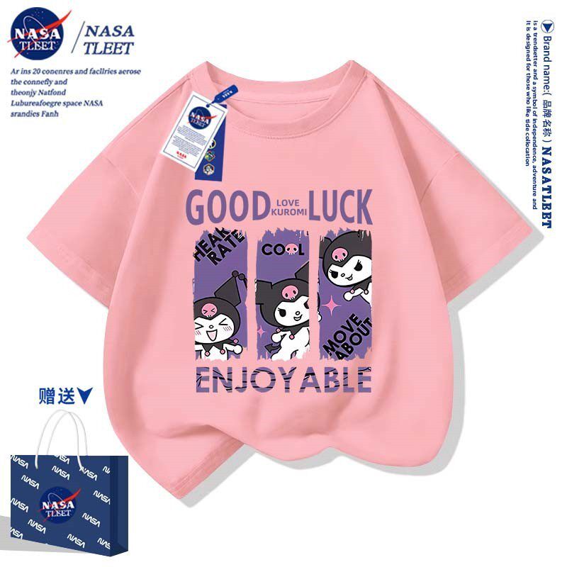 NASA联名100%纯棉短袖夏季Kuromi库洛米印花打底衫潮牌百搭T恤衫