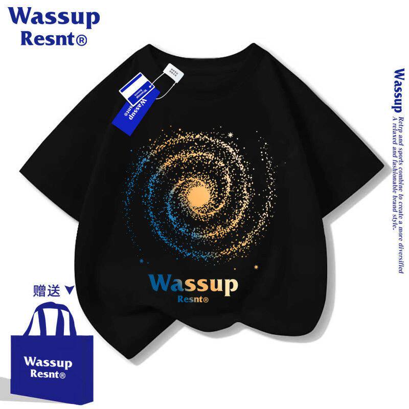 WASSUP联名儿童短袖t恤夏季2026新款中大童男童纯棉半袖女童夏装