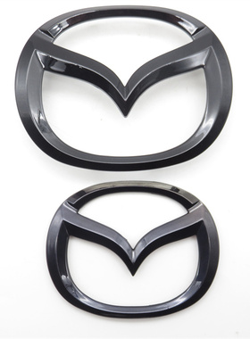 适配马自达6阿特兹马3昂克赛拉CX4CX5改装车标车贴前中标黑色替换