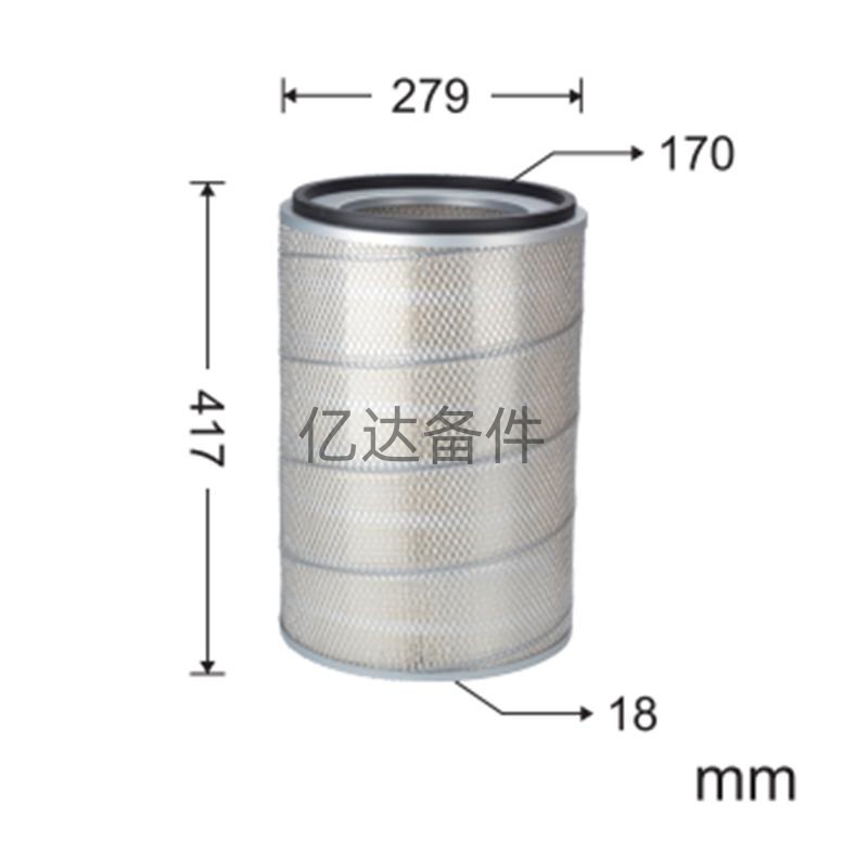 适用于小松PC220-1-2/PC300-1-2-3/PC400-3-6发动机空气滤芯