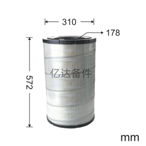 适用于临工LG6460F/LG6500F/LG6550F挖掘机发动机空气滤芯
