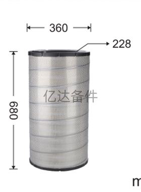 适用于卡特E374FL/E390FL挖掘机发动机空气滤芯
