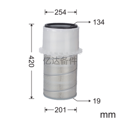 适用于小松PC100-1/PC120-1-2/PC150-3挖掘机发动机空气滤芯