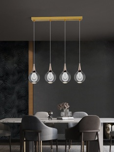 餐厅灯吊灯新款吧台饭厅四头现代简约网红轻奢水晶餐桌灯