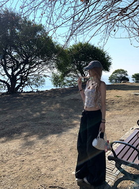 Thas9i九亿 打造纸片人 美式低腰宽松阔腿裤百搭直筒休闲工装长裤