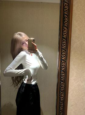 Thas9i九亿 温暖底牌高领基础长袖修身打底衫女秋季新款内搭T恤潮