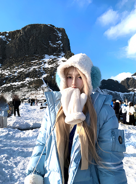 Thas9i九亿 初雪限定 宽松加厚保暖棉衣外套女冬季多口袋派克棉服