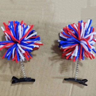 波波毛线球弹簧发夹万圣节头饰节日派对发饰亚马逊配饰国庆发夹